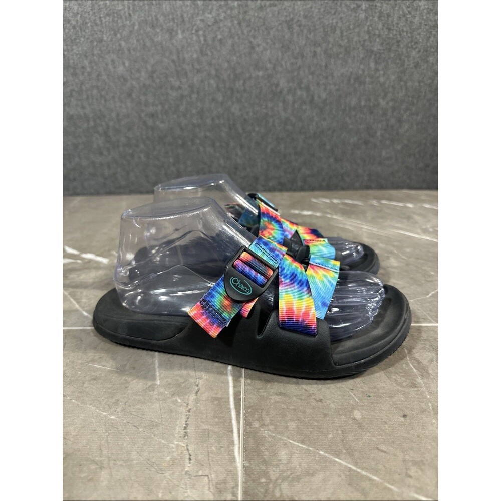 Chaco Chillos Dark Tie Dye Rainbow Slide Sandals Slip On Women’s Size 8 B40